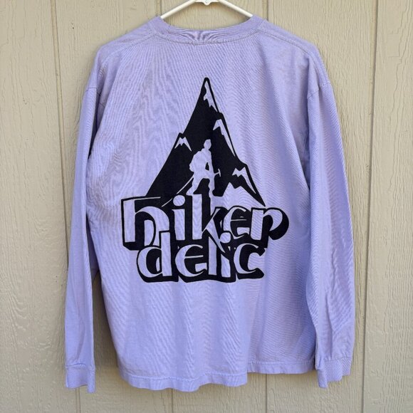 Hikerdelic Long Sleeve T-Shirt Lavender Men's Large Outdoor Gorpcore USA Hippie - Picture 6 of 8